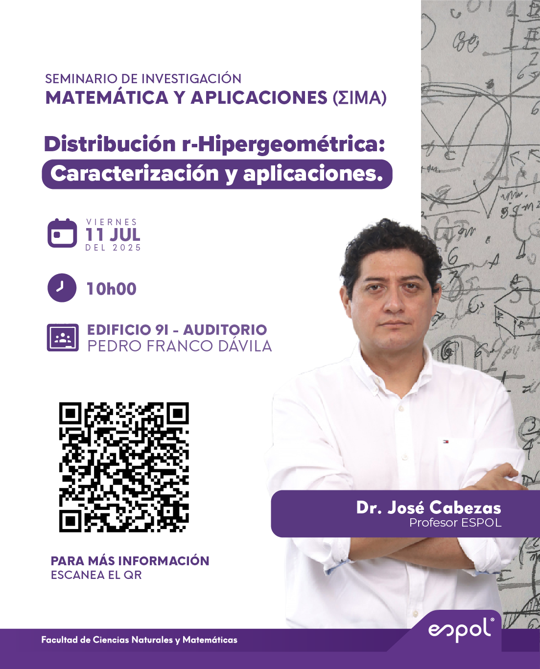 Título de la charla:  Distribución r-Hipergeométrica: Caracterización y aplicaciones.